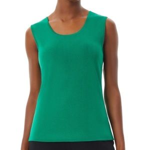 Ming Wang Kelly Green Sleeveless Acrylic Knit Scoop Neck Shell Tank Top Shirt